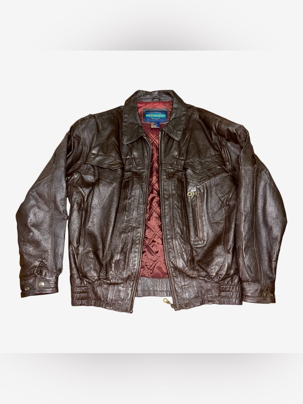 Vintage "Weekends" Brown Leather Jacket